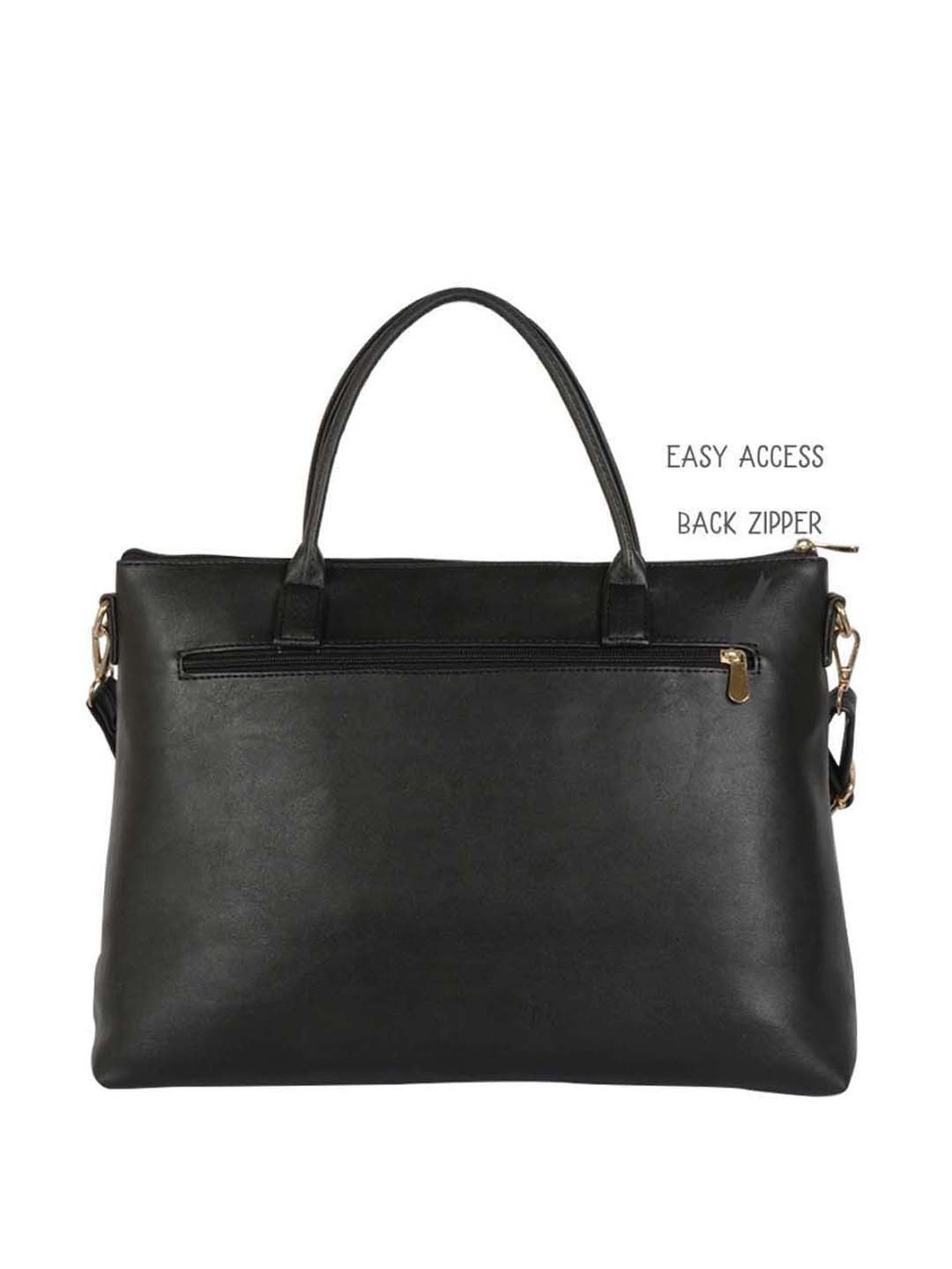 Baggit Black Solid Large Messenger Bag