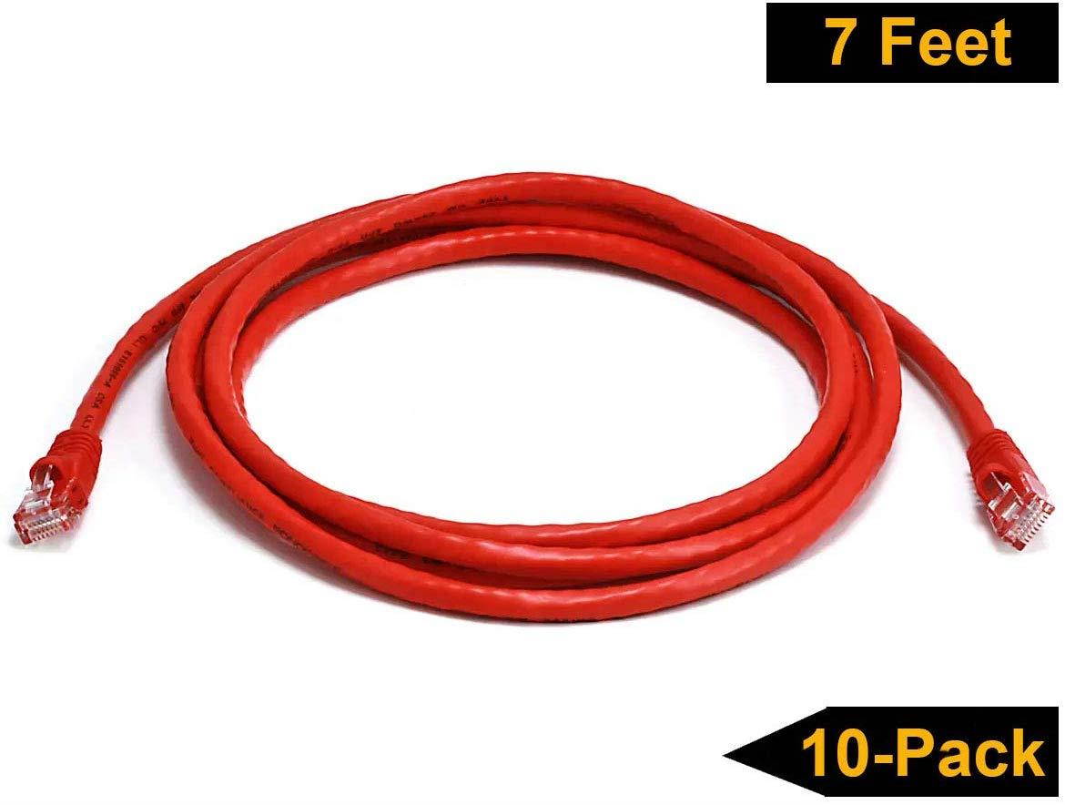 iMBAPrice 25'Cat5e Network Ethernet Patch Cable, 10 Pack, Red (IMBA-CAT5-25RD-10PK)