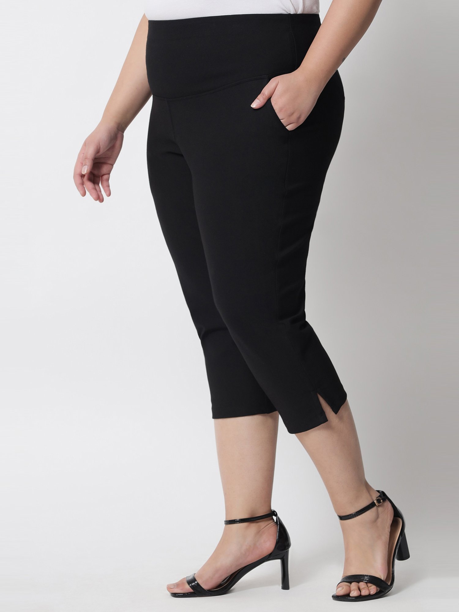 Amydus Black High Rise Capris