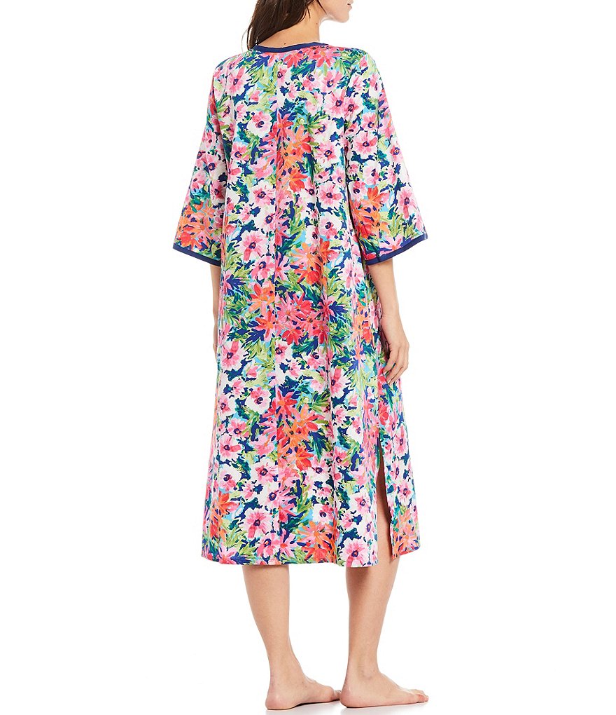 BedHead Pajamas Garden Blooms Printed Sateen Caftan