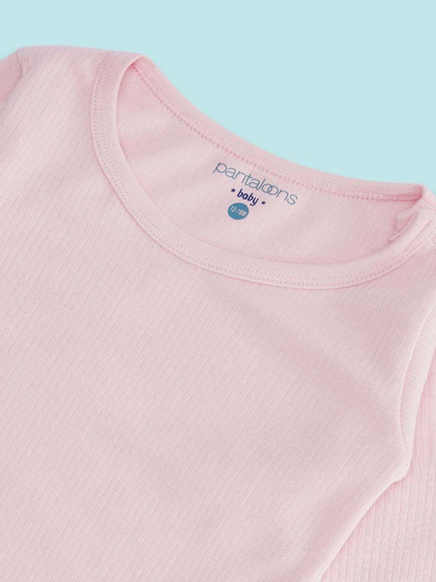 Pantaloons Baby Kids Pink Regular Fit Full Sleeves Thermal Set