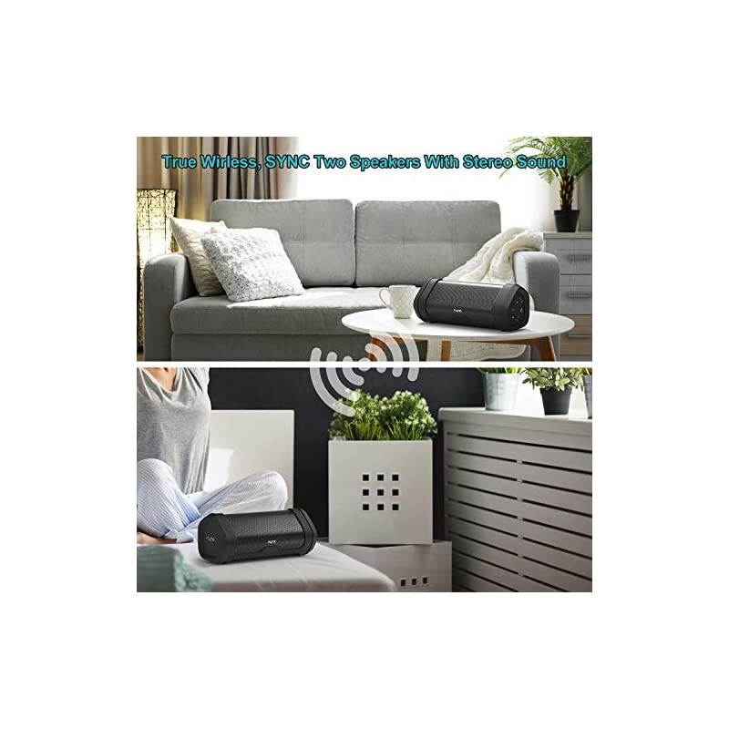 Boost Portable Waterproof Bluetooth Speakers with Premium Stereo Sound IP67 20 Hours Playtime 100 ft Range Builtin Power Bank and Mic True Wireless Stereo Loud Wireless Speaker