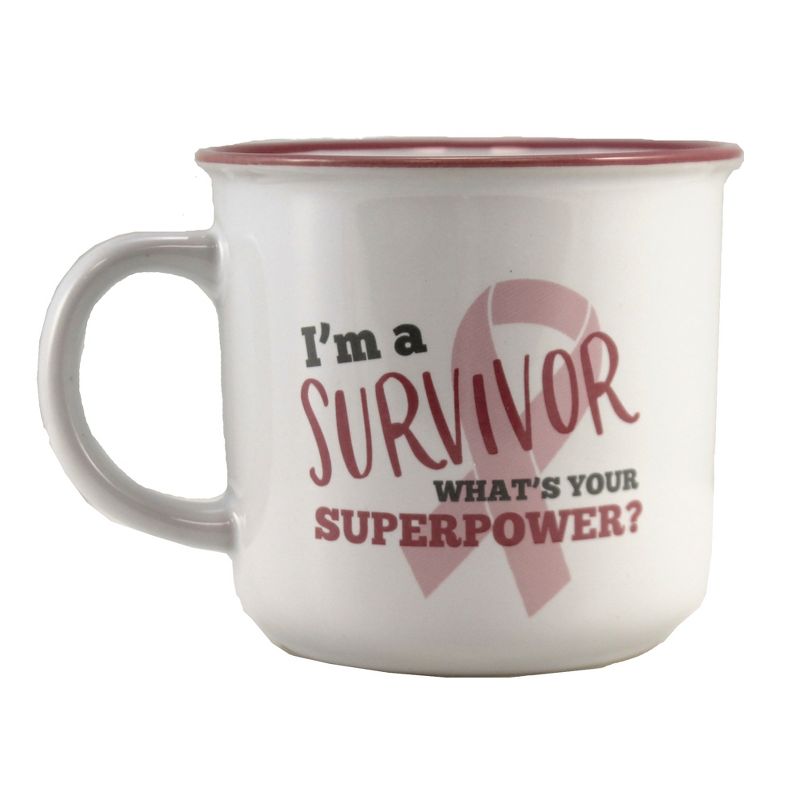 Tabletop 3.75" I'm A Survivor Mug Breast Cancer Pink Ribbon Burton & Burton  -  Drinkware