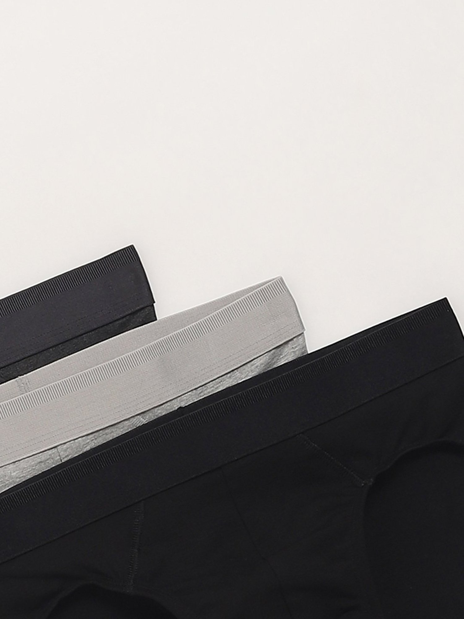 WES Lounge by Westside Solid Grey Briefs - Pack of 3