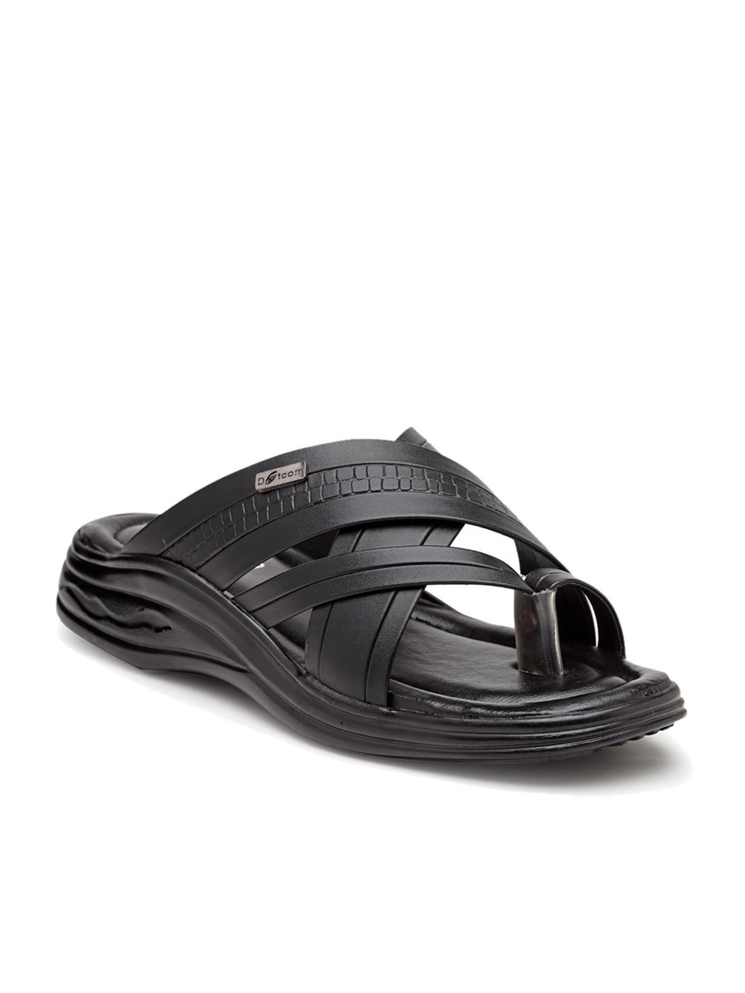 Action Men's Black Toe Ring Sandals