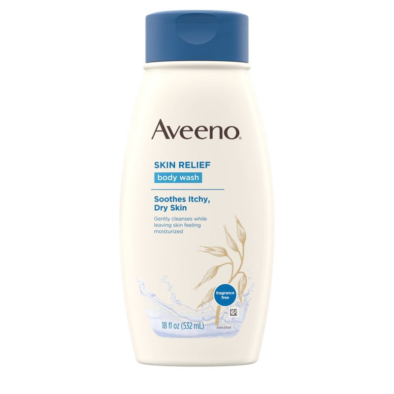 Aveeno Skin Relief Fragrance Free Body Wash for Dry Skin - 18floz