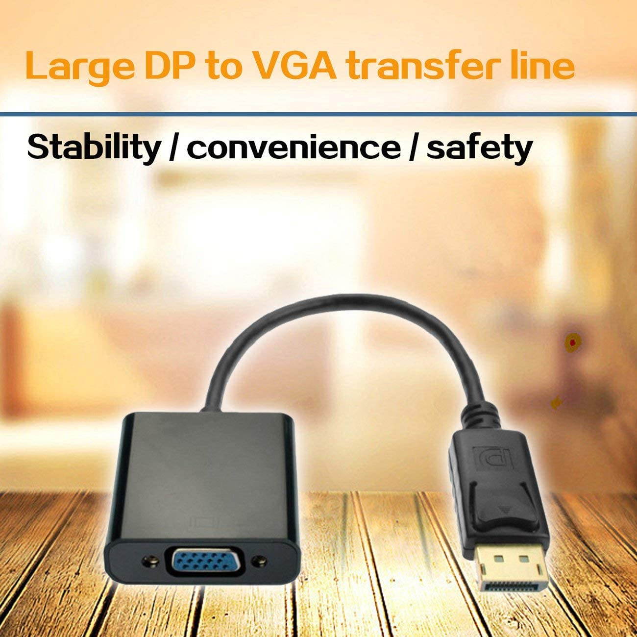 DisplayPort Display Port DP to VGA Adapter Cable Male to Female Converter for PC Computer Laptop HDTV Monitor Projector