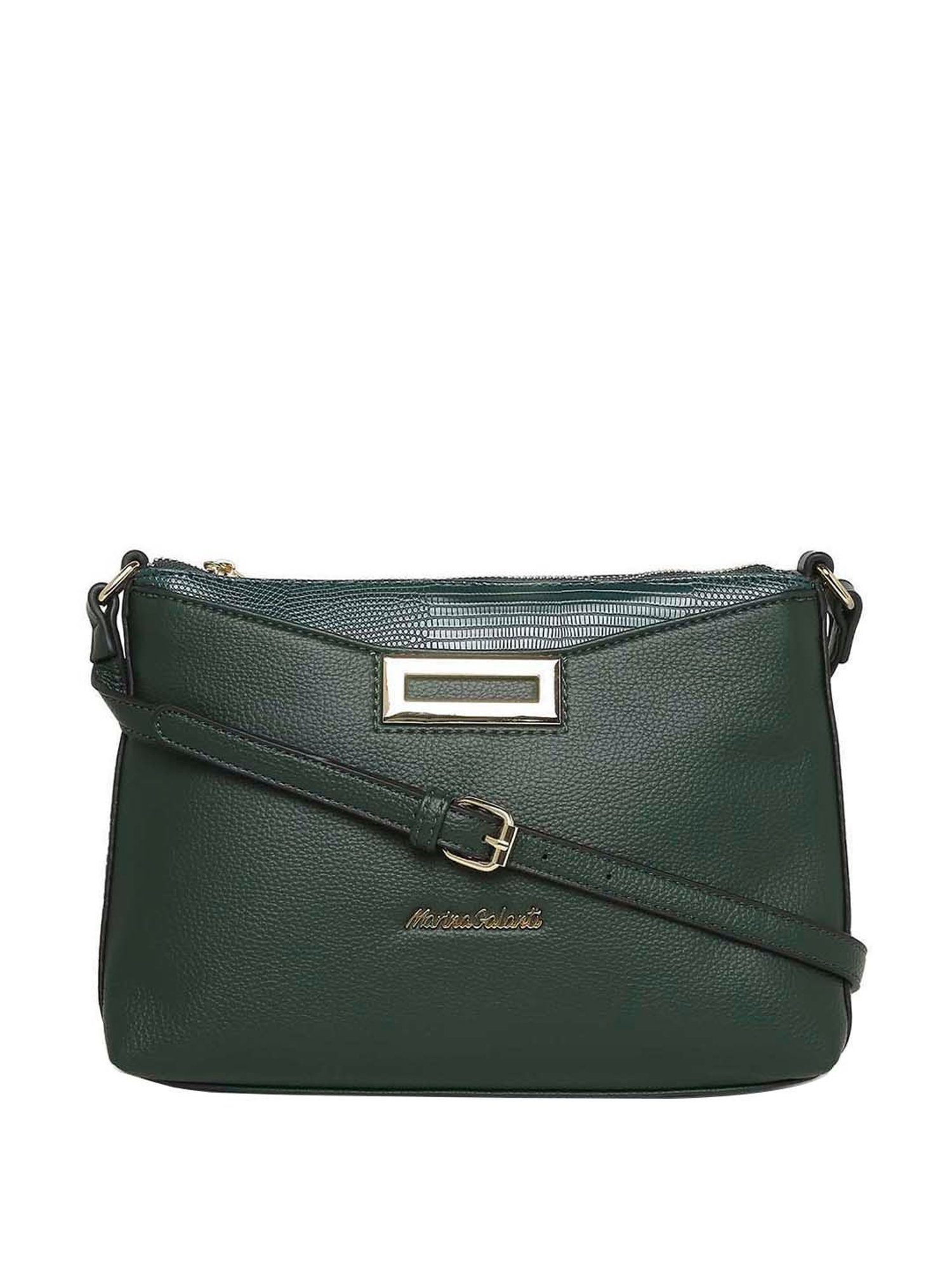Marina Galanti Green Solid Medium Sling Handbag