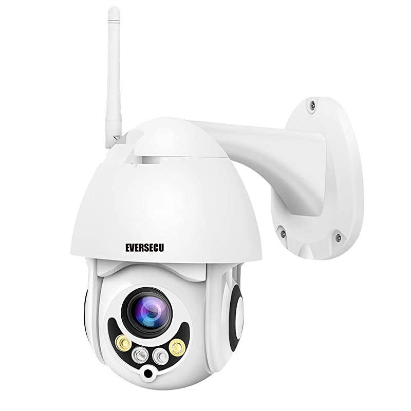 2.4Ghz WiFi IP PTZ Camera 1080P HD Outdoor Night Vision Waterproof CCTV Security Dome Camera 5X Digital Zoom, with PC Software/Web Client, ONVIF, Two Way Audio CCTV Surveillance Camera