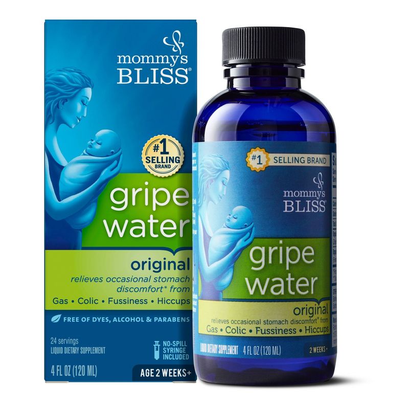Mommy's Bliss Gripe Water for Babies with Gas, Colic or Stomach Discomfort - 4 fl oz