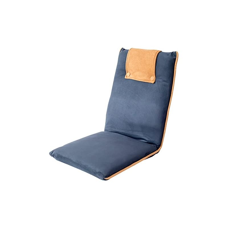 Padded Floor Chair - Easy II Floor Seating for Adults w/Adjustable Backrest, Blue & Beige