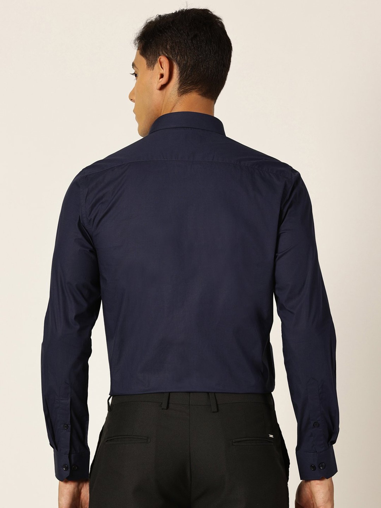 Thomas Scott Navy Smart Fit Cotton Shirt