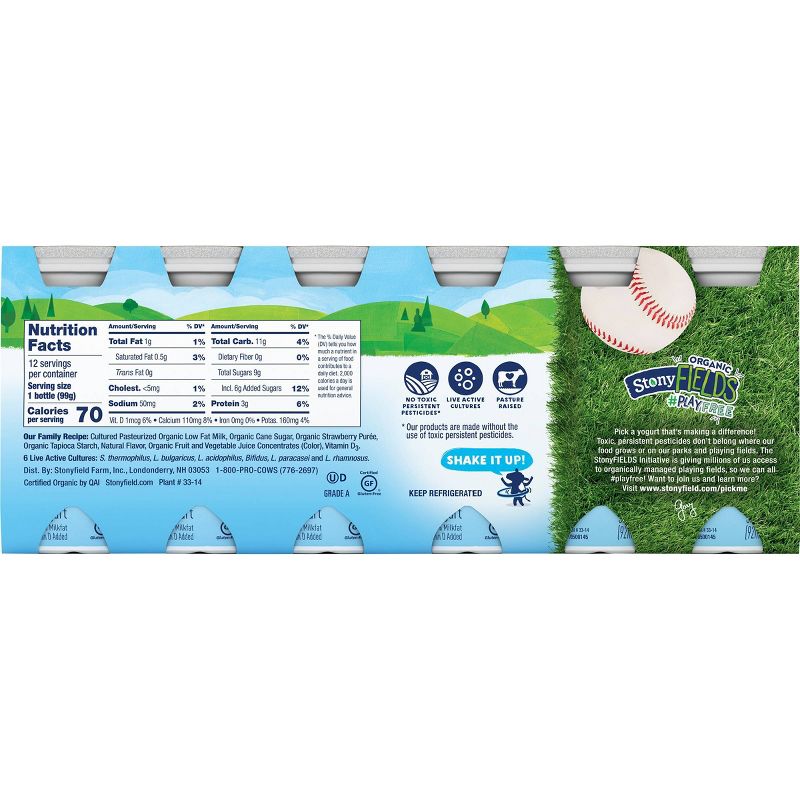 Stonyfield Organic Kids' Strawberry Yogurt Smoothies - 12pk/3.1 fl oz Bottles