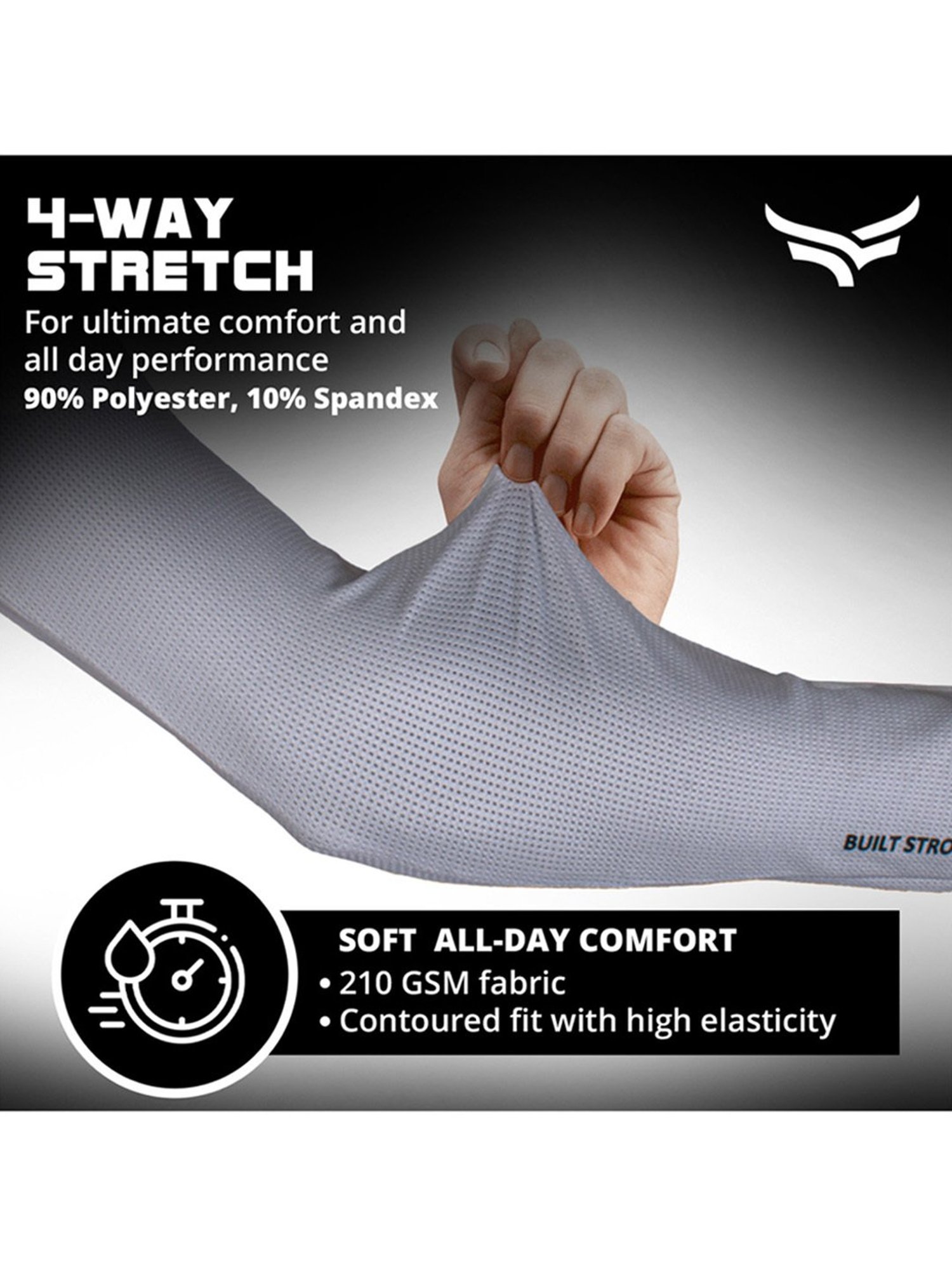Xtrim UV Tan Protection Long Arm Sleeves (Grey) Size - Medium