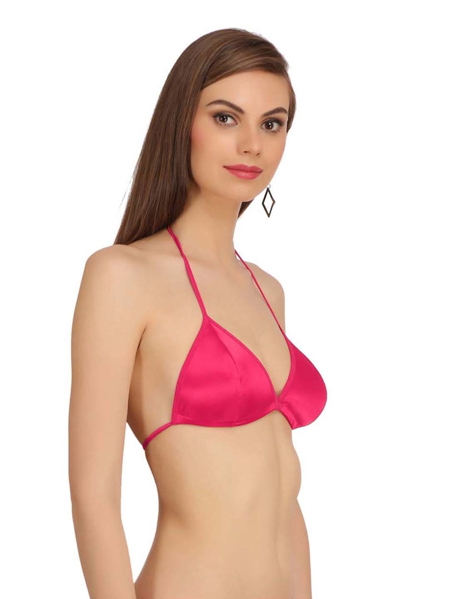 AROUSY Pink Cotton Backless Bra
