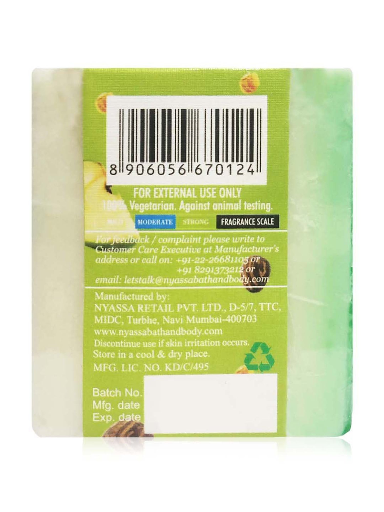Nyassa Green Apple Handmade Sugar Soap - 150 gm