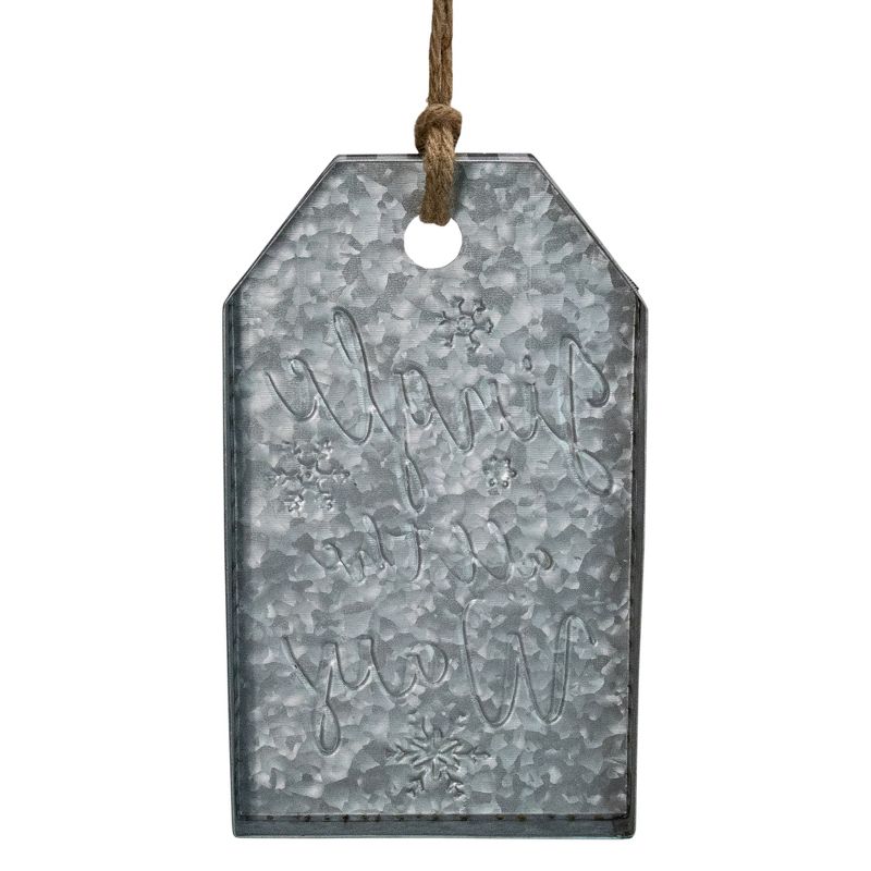 Northlight 12.25" Silver and Black Metal Distressed "Jingle All The Way" Christmas Wall Decor