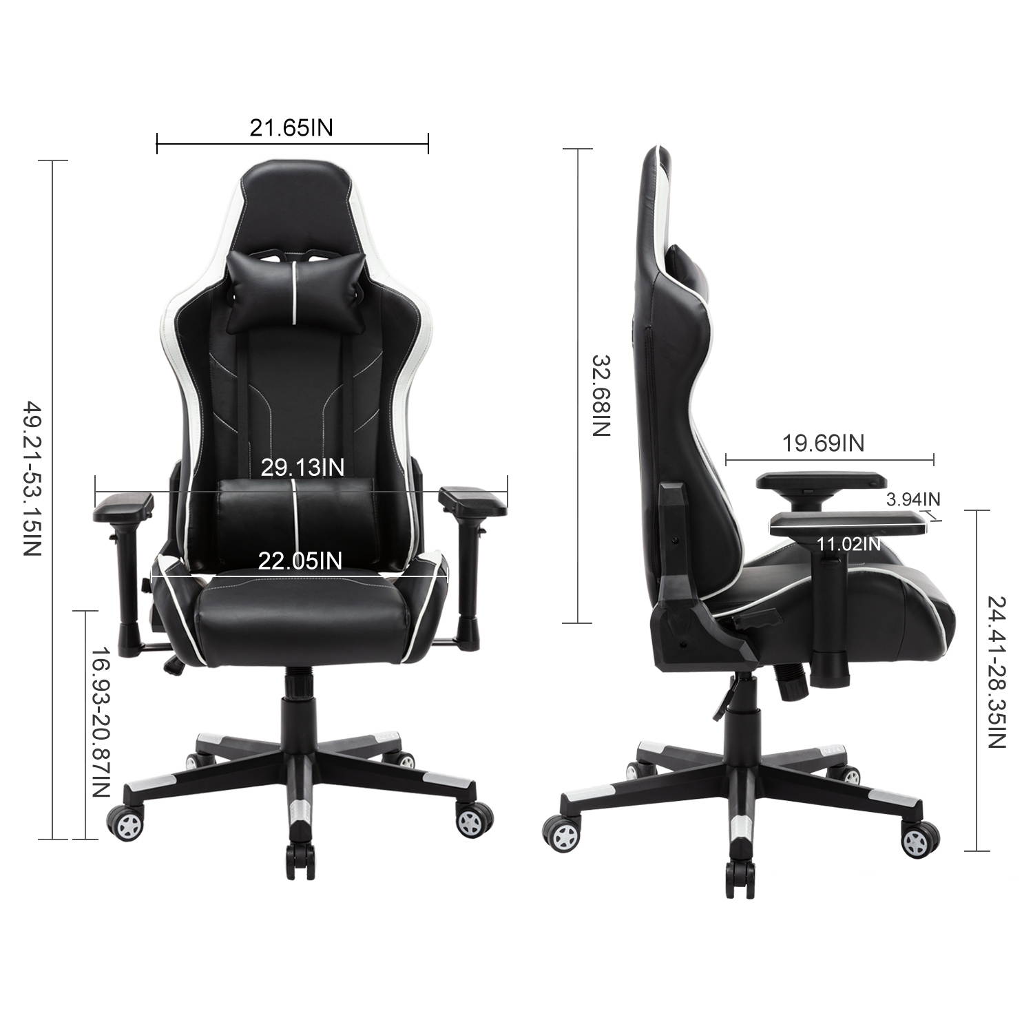 Gaming Chair, UHOMEPRO PU Leather High Back Computer Chair Office Chair, Home Desk Chair, PC Racing Chair, Executive Ergonomic Adjustable Task Chair with Headrest and Lumbar Support
