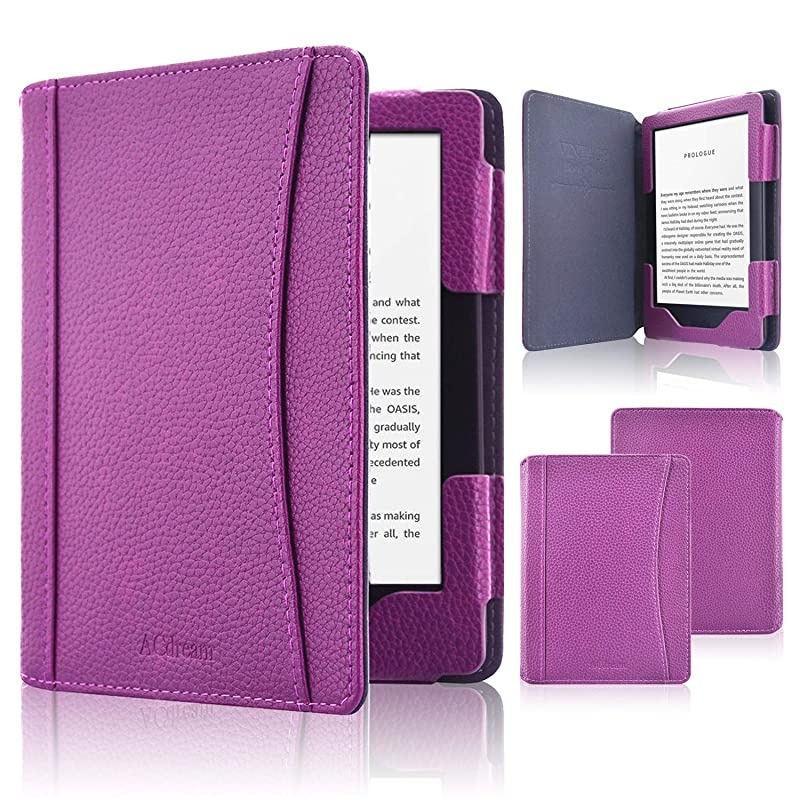 Case Fits All-New Kindle 10th Generation 2019 and 8th Gen 2016 ONLY (NOT FIT Kindle Paperwhite/Kindle Oasis), Folio Smart Leather Cover with Auto Wake Sleep & Front Pocket, Purple