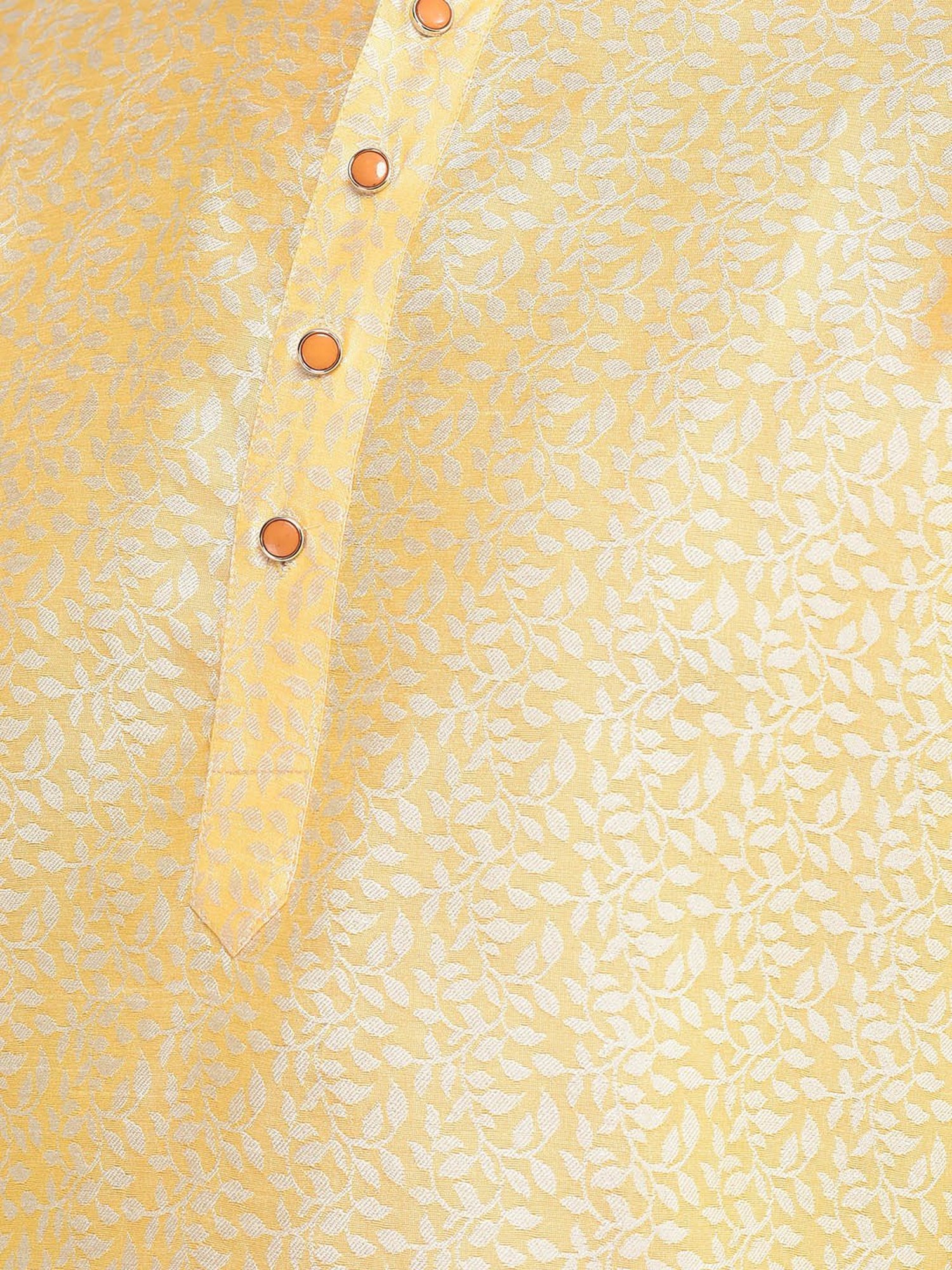 SG LEMAN Lemon Regular Fit Embroidered Kurta And Pyjama Set