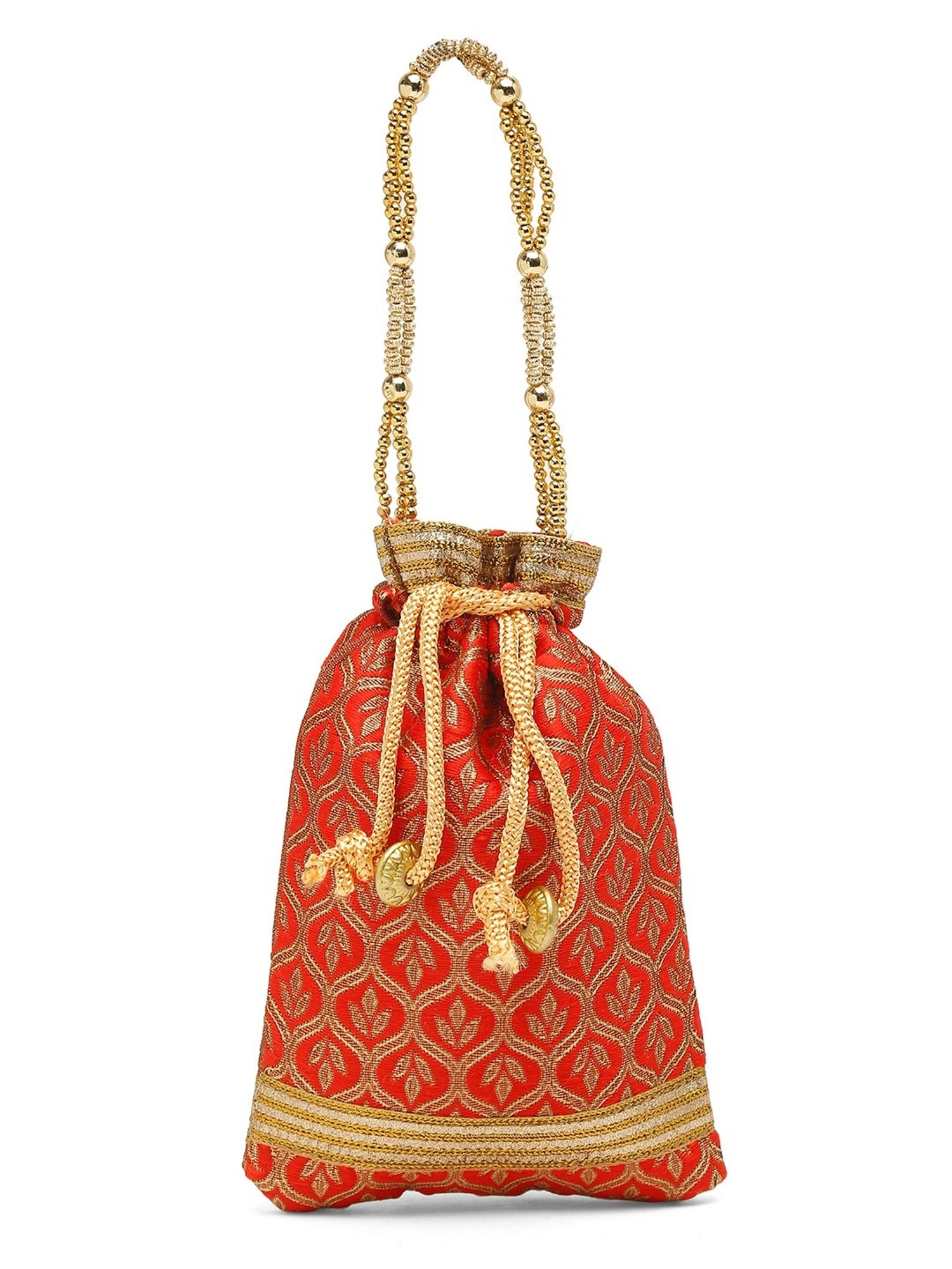 Glam Story Red Embellished Small Potli