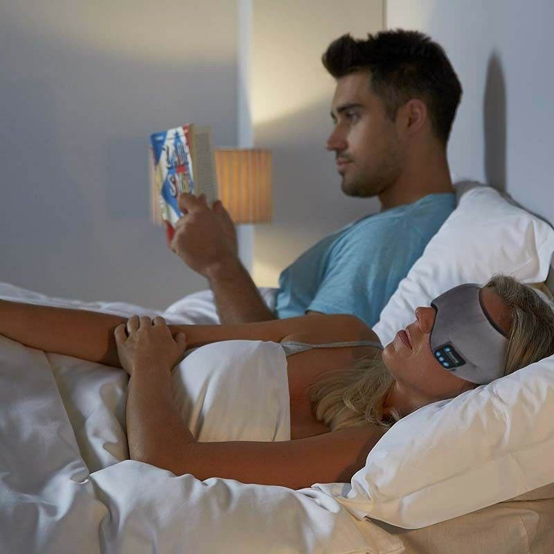 Bobora Sleep Headphones Bluetooth 5.0 Eye Mask For Men Women Noise Cancelling Sleeping Mask With Adjustable Strap Blue