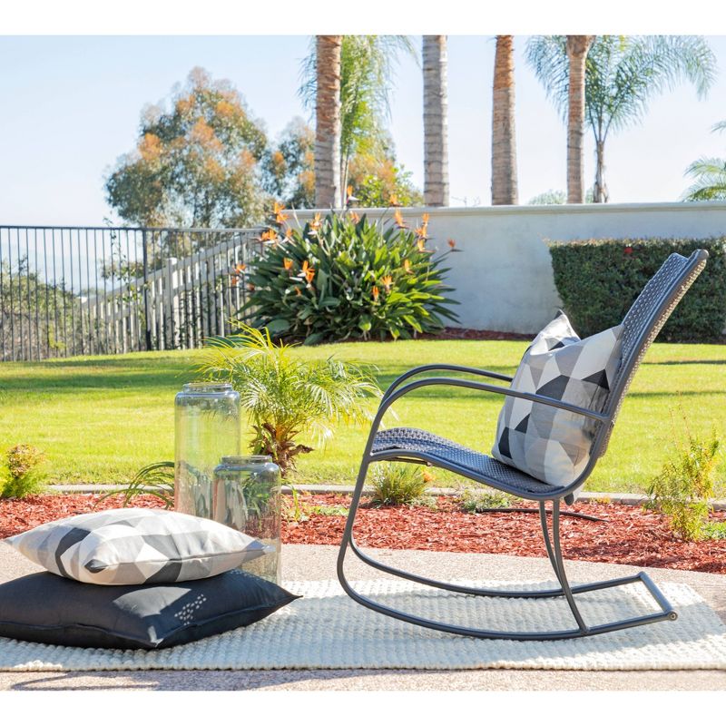 Vera Wicker Outdoor Rocking Chair - Brown/Black - Coaster