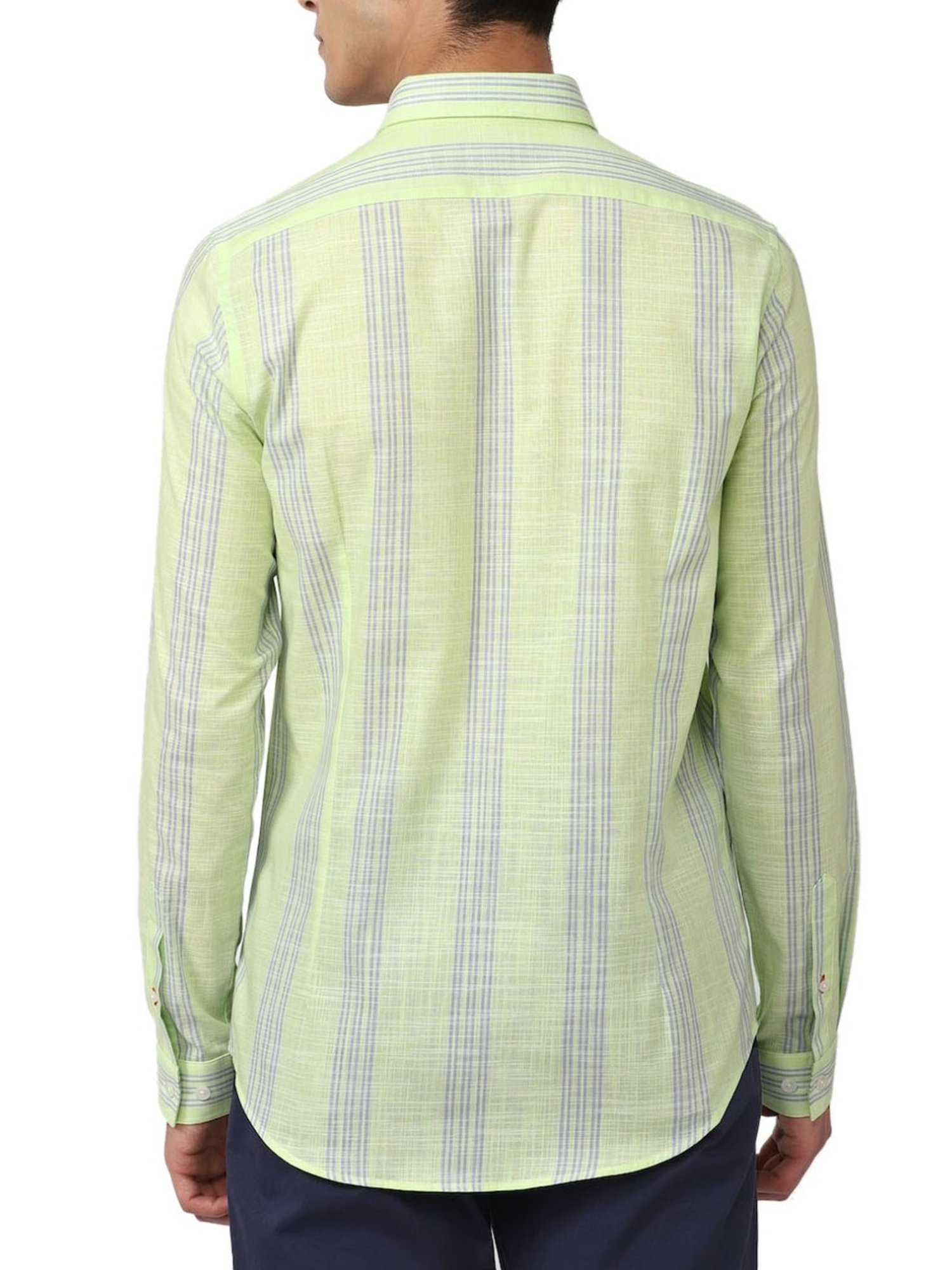 Simon Carter London Green Stripes Slim Fit Shirt