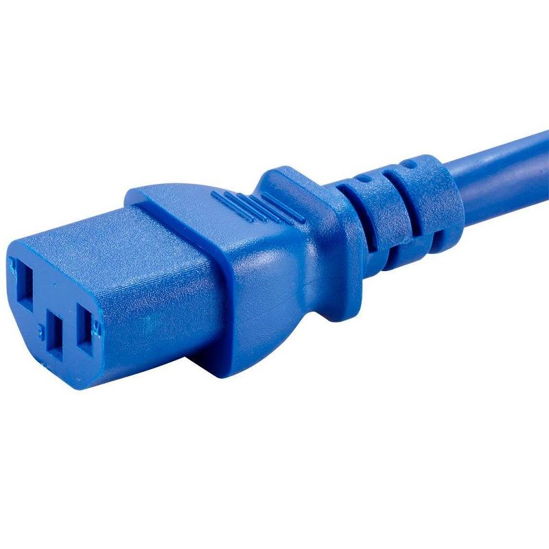 Monoprice Extension Cord - 8 Feet - Blue | IEC 60320 C14 to IEC 60320 C13, 14AWG, 15A, SJT, 100-250V, For Powering Computers, Monitors, Peripherals