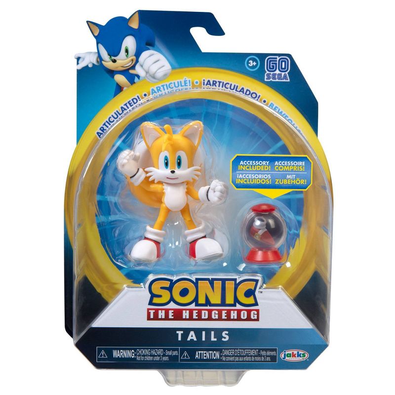 Sonic the Hedgehog 4" Modern Tails with Fast Shoe Item Box Wave 2