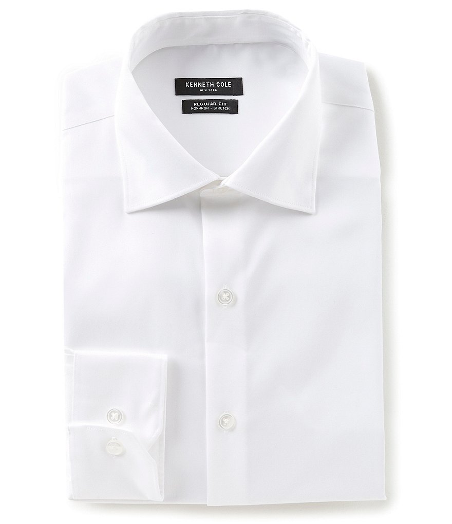 Kenneth Cole New York Non-Iron Regular Fit Spread Collar Solid Dress Shirt