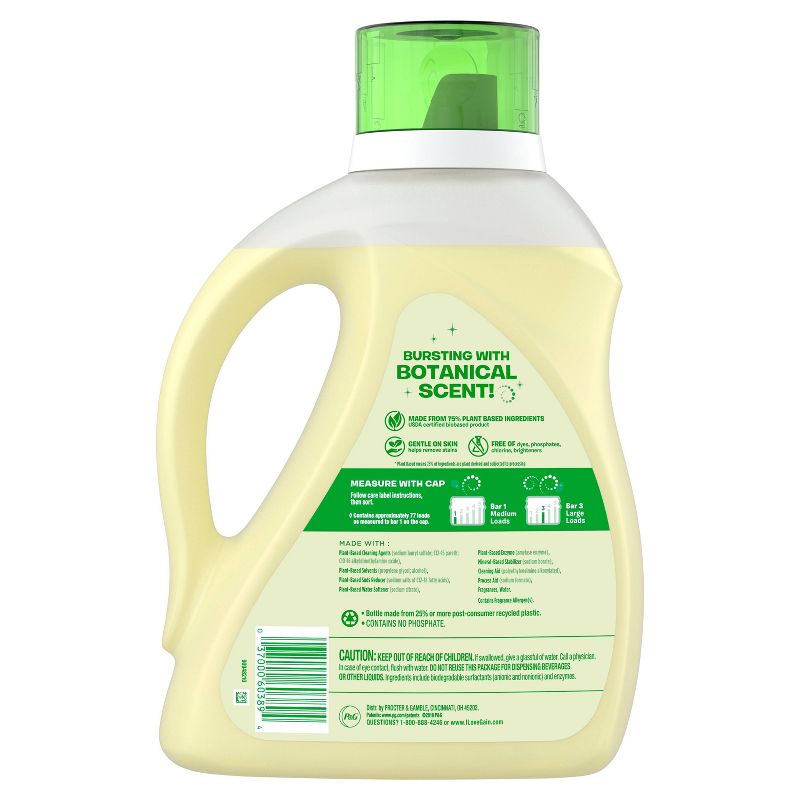 Gain Botanicals Plant Based White Tea & Lavender Liquid Laundry Detergent - 120 fl oz