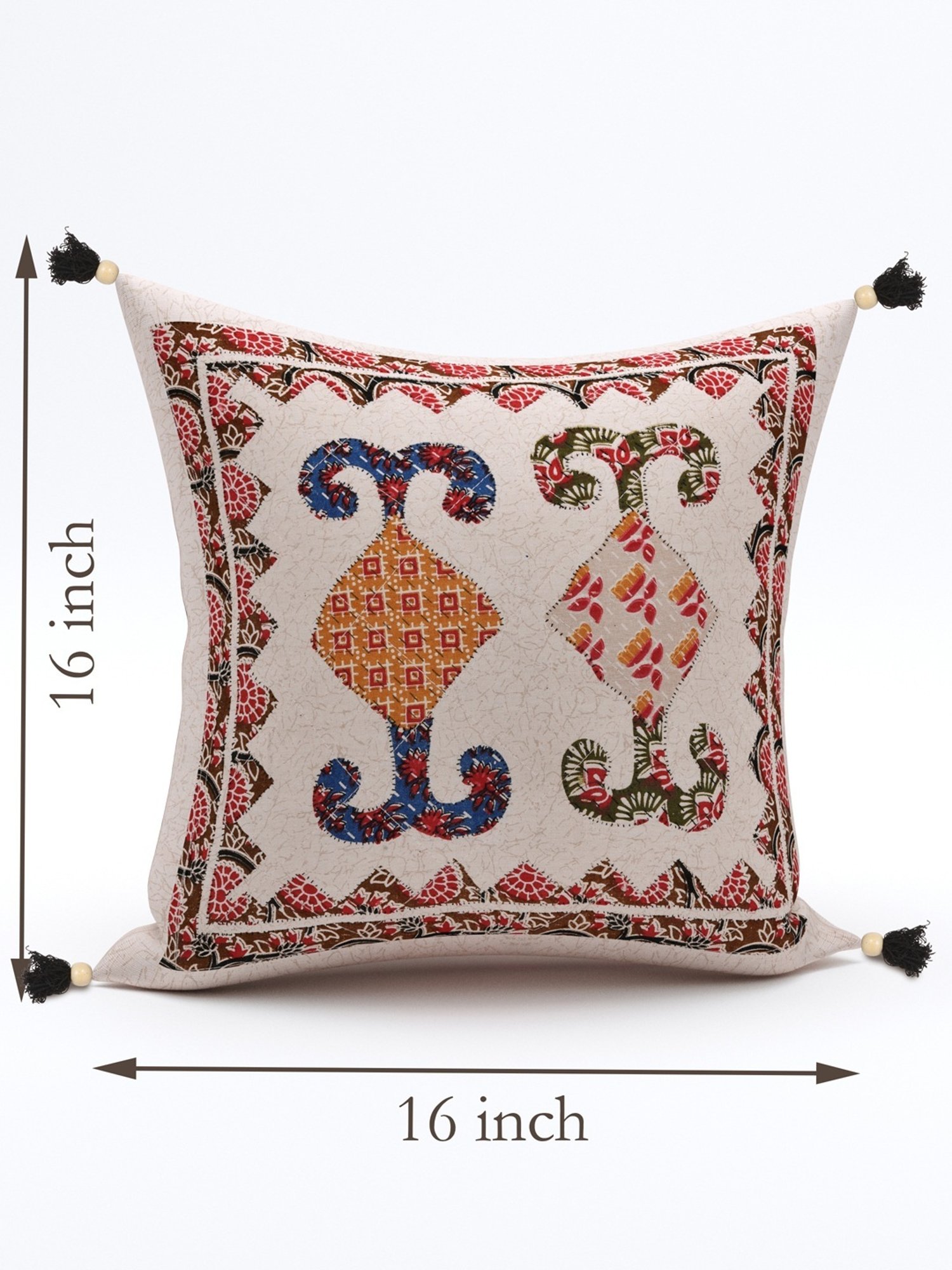 Living Roots Jaipuri Multicolor Cotton Cushion Covers - Set of 5