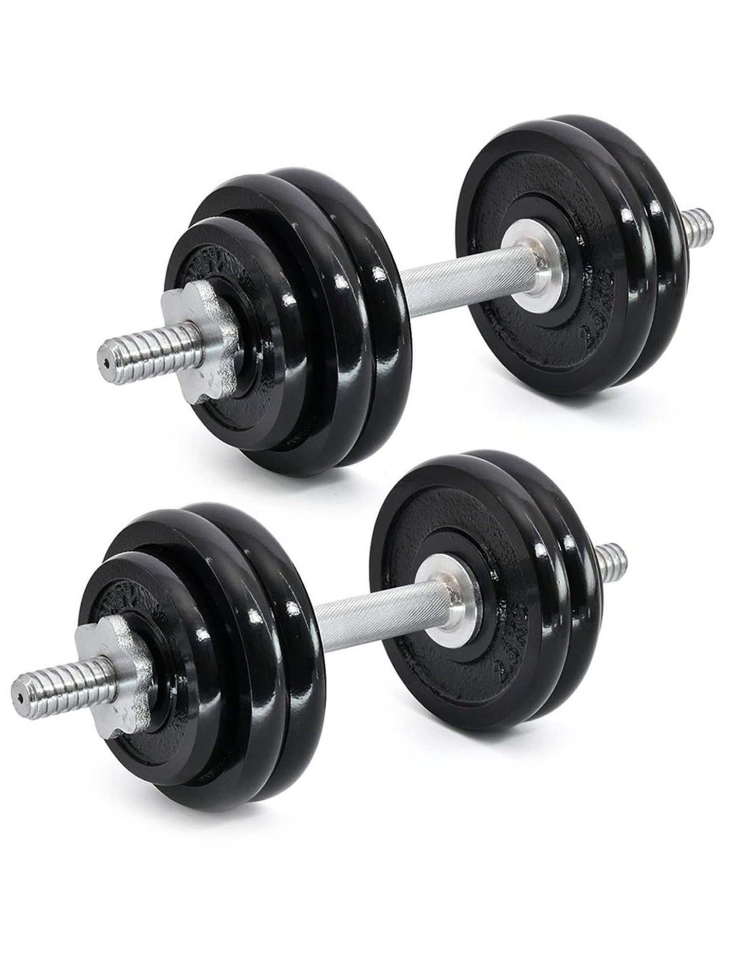 Kakss Cast Iron Spinlock Adjustable Dumbbell For Home Gym, Bodybuilding Fitness (Black) Size - 10KG