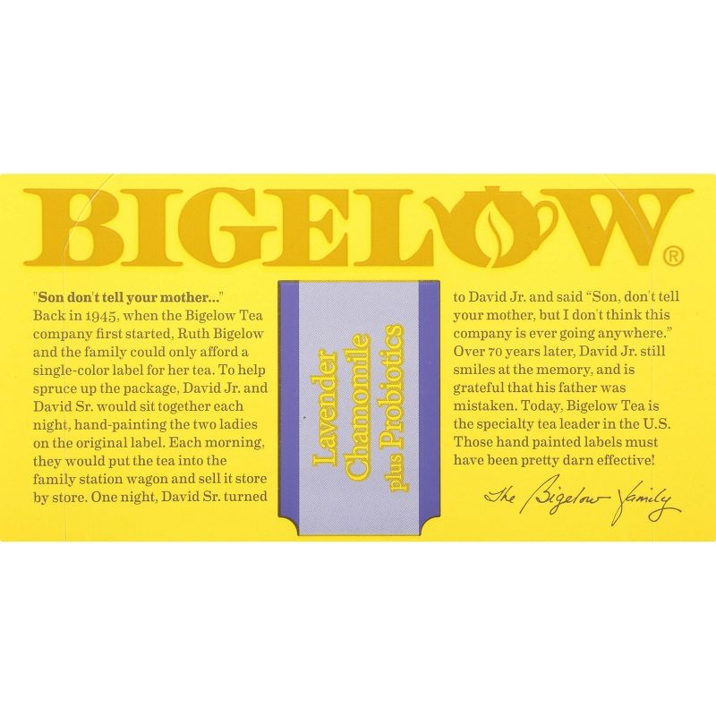 Bigelow Chamomile Lavender with Honey plus Probiotics Tea Bags - 18ct