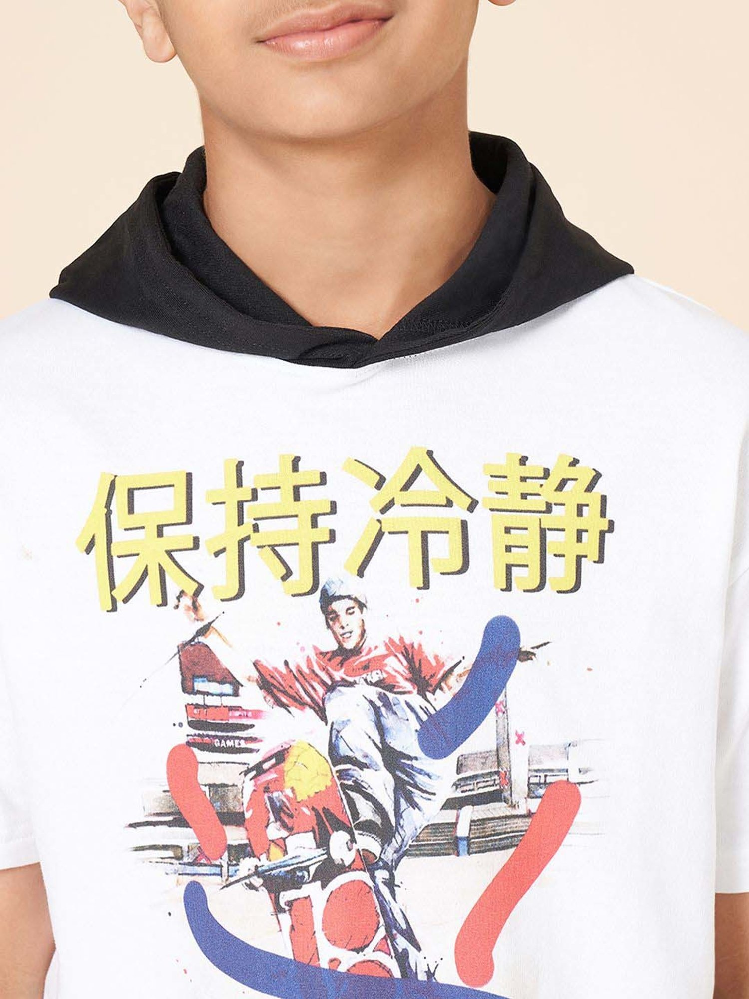 Coolsters by Pantaloons Boys White Cotton Printed T-Shirts