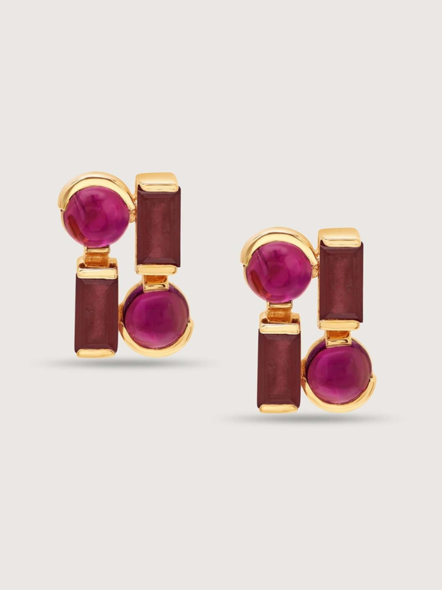 Mia by Tanishq Cherry Chalice 14k Ruby Stud Earrings for Women