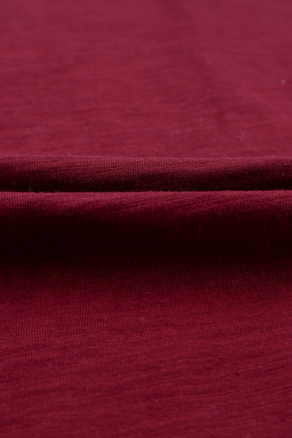 Dark Red Plain Thumbhole Long Sleeve Top