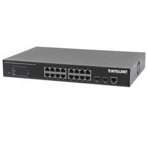 Intellinet 16-Port PoE+ Web-Managed Gigabit Ethernet Switch with 2 SFP Ports