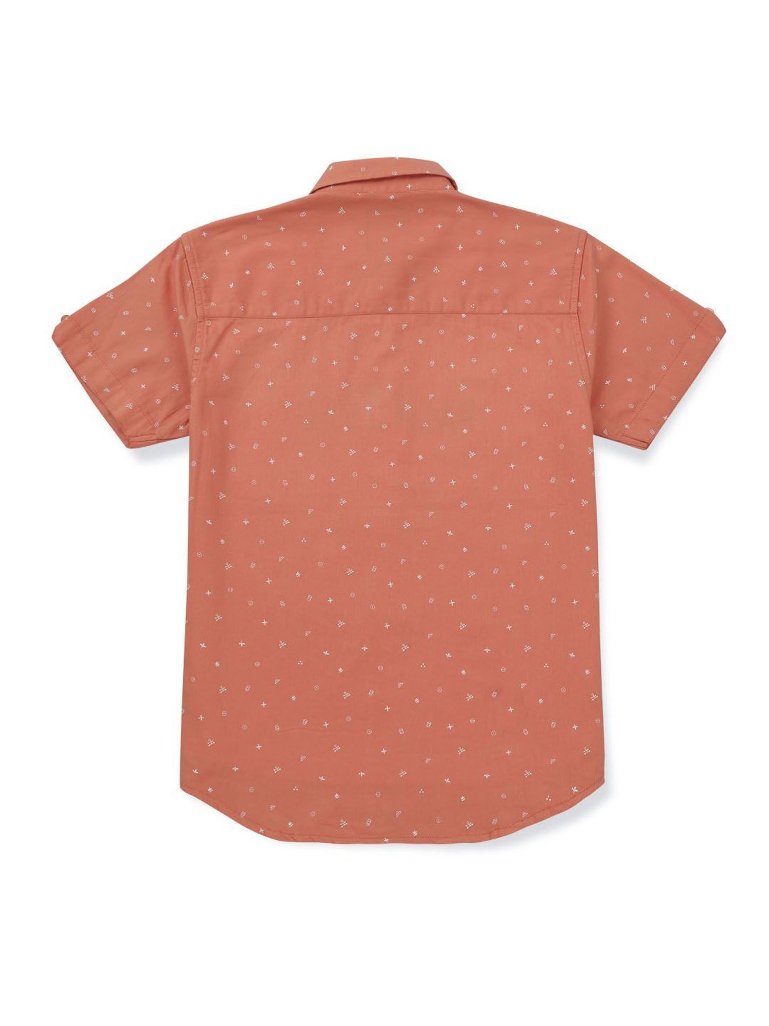 Palm Tree Kids Orange & White Printed T-Shirt With Shirt