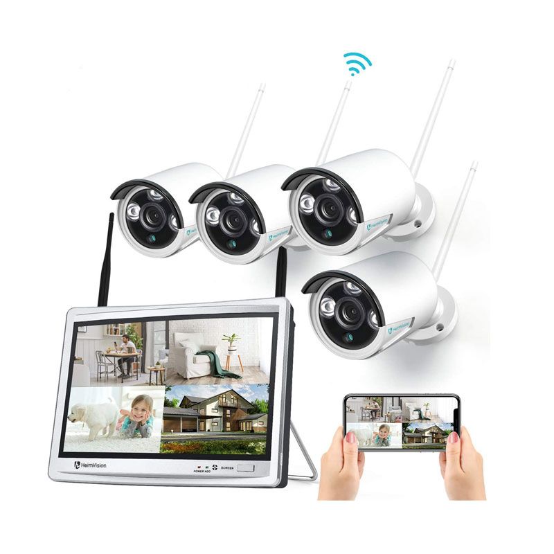 HeimVision HM243 1080P Wireless Security Camera System with 12 inch LCD Monitor