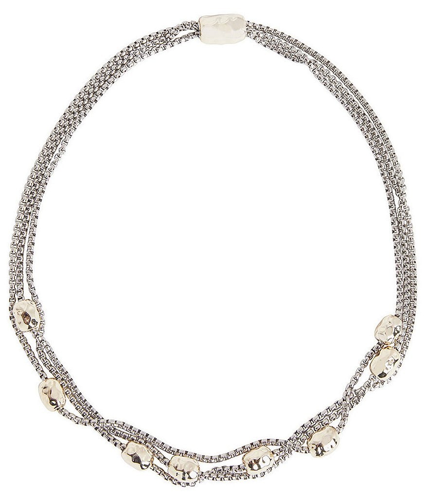 Ming Wang Hammered Ball Two-Tone Necklace