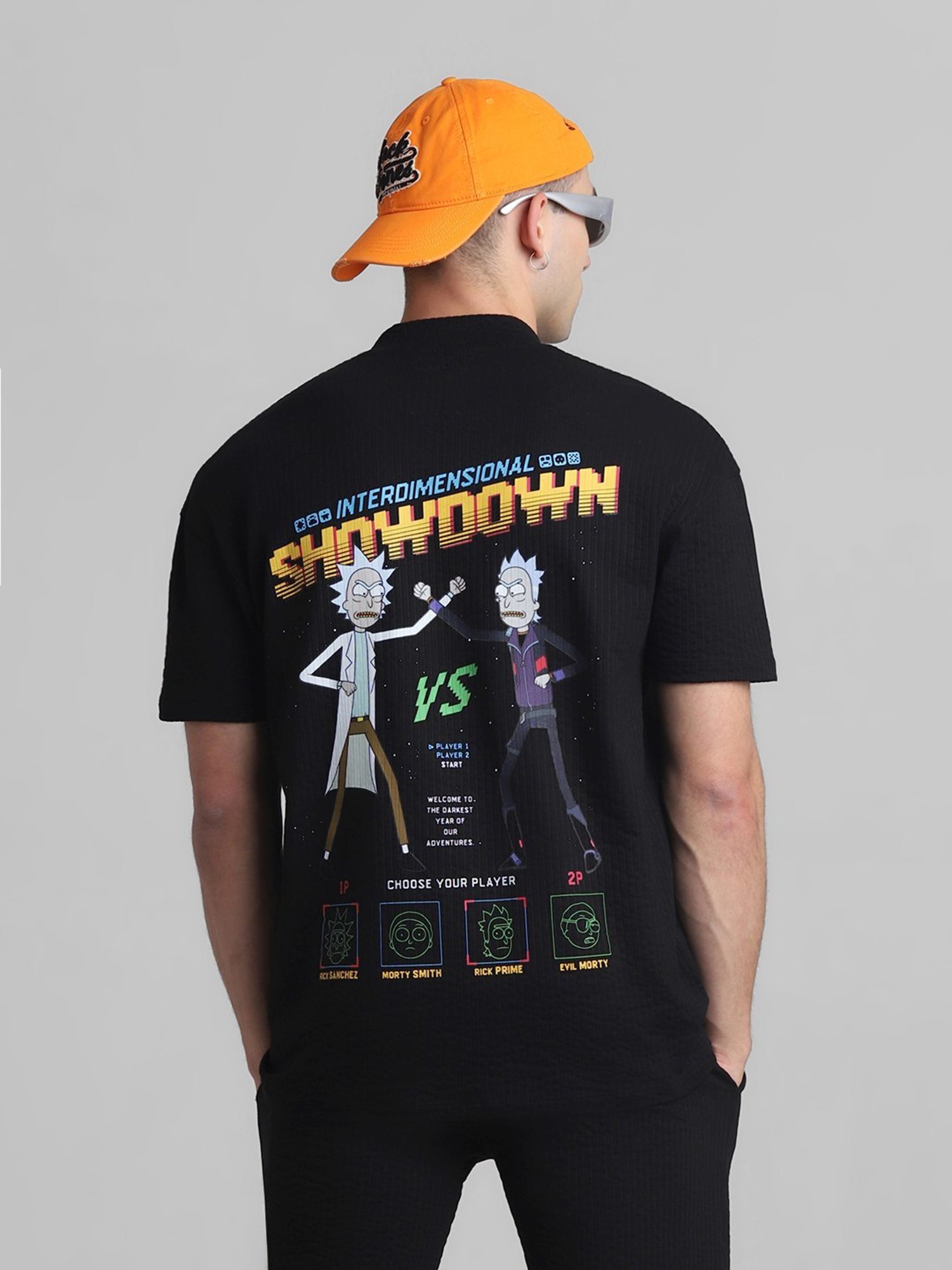 Jack & Jones Jet Black Cotton Boxy Fit Printed T-Shirt