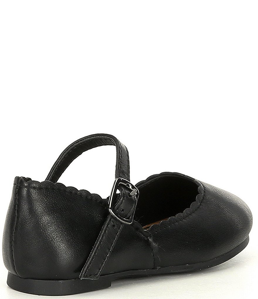 Copper Key Girls' Quetee Scalloped Leather Mary Jane Flats (Toddler)