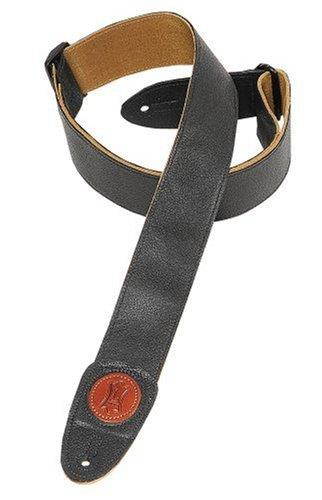 levy's leathers mss7gblk signature series garment leather guitar strap, black