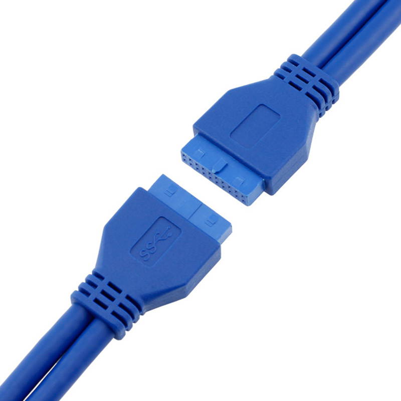 USB 3.0 Motherboard 20 Pin Header Extension Adapter Cable, USB 20-pin Connector Female to Female USB3 Extender Cable-1.64FT