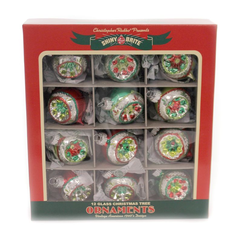 Shiny Brite 2.25" Hs Reflector Rounds Holiday Spledor  -  Tree Ornaments