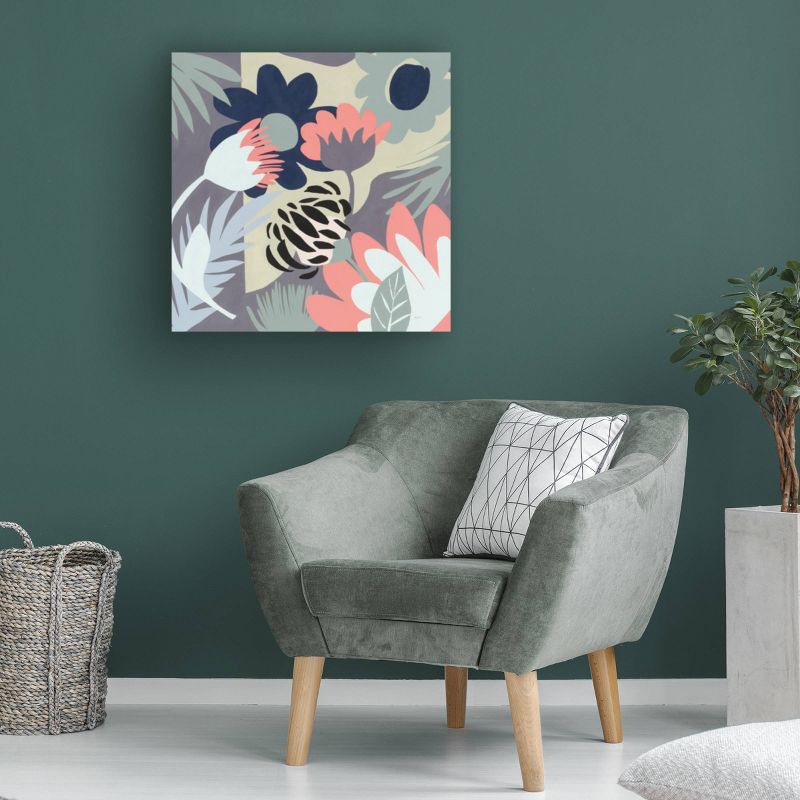 18" x 18" Mary Urban 'Groovy Garden Mint' Unframed Canvas Art - Trademark Fine Art