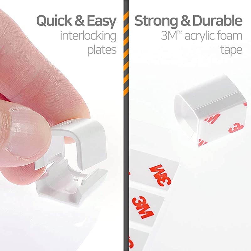 12 Pack Cable Clip with Eva Foam and Strong Adhesive Tape  Cable Tok Multipurpose Wire Management Drop for Home Office Car and Desk Convenient Cord Holder Organizer Gift for Family Black