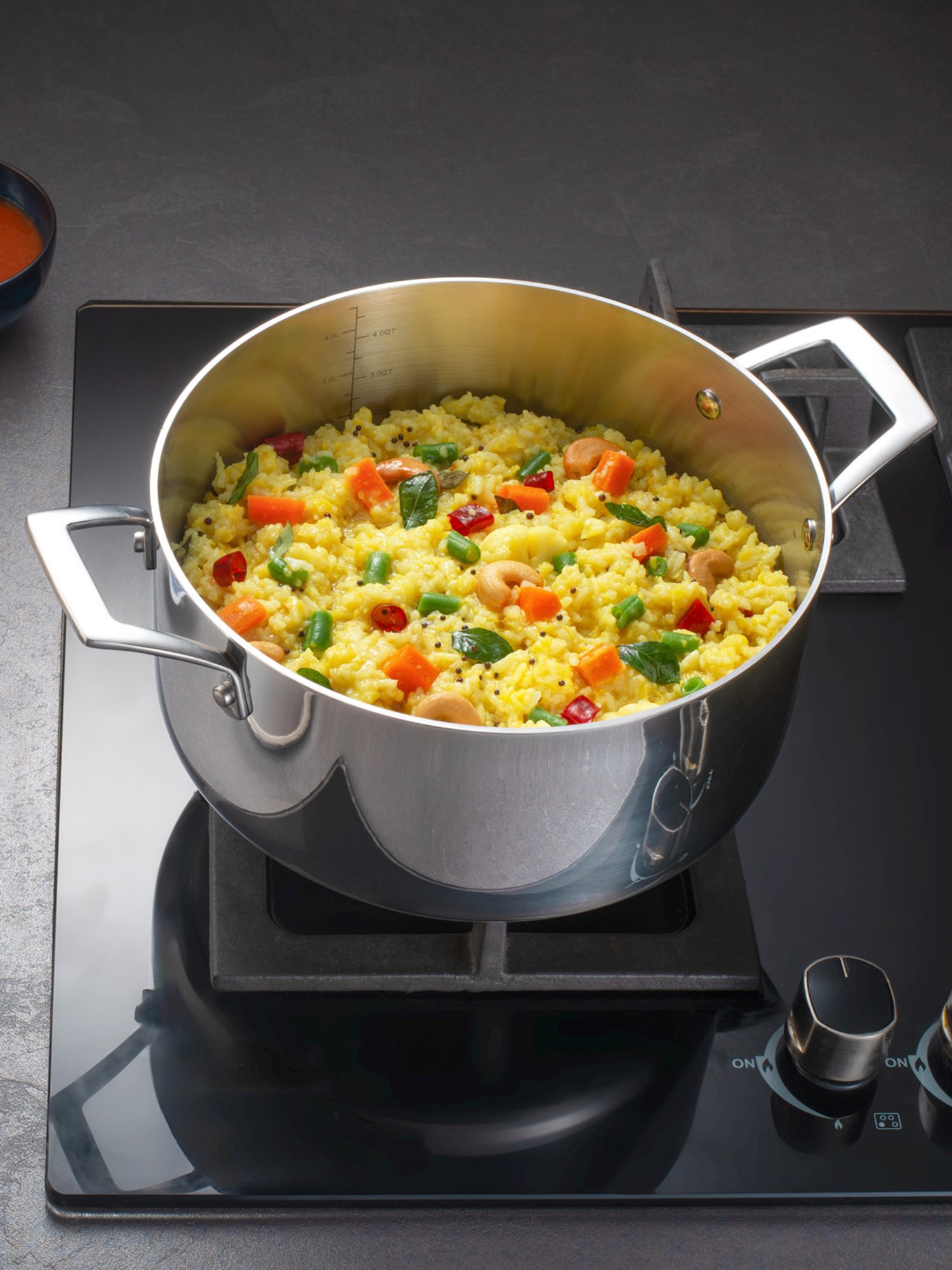 Tramontina Aeion Triply Non-Toxic Stainless Steel Casserole with Lid 20cm/3.1L NSF Certified